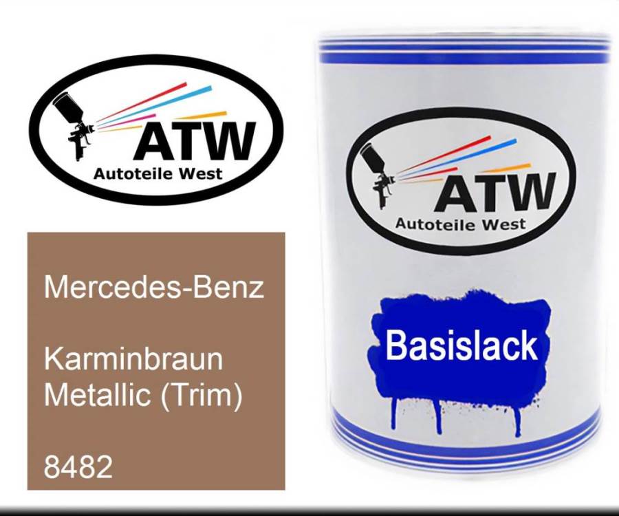 Mercedes-Benz, Karminbraun Metallic (Trim), 8482: 500ml Lackdose, von ATW Autoteile West.